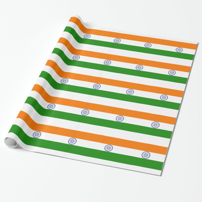 India Flag 2 Wrapping Paper (Unrolled)