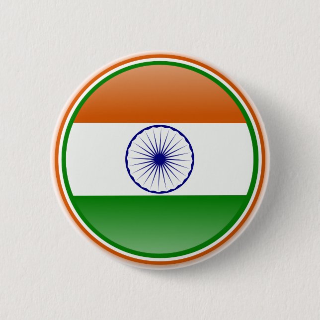 India Flag 6 Cm Round Badge (Front)