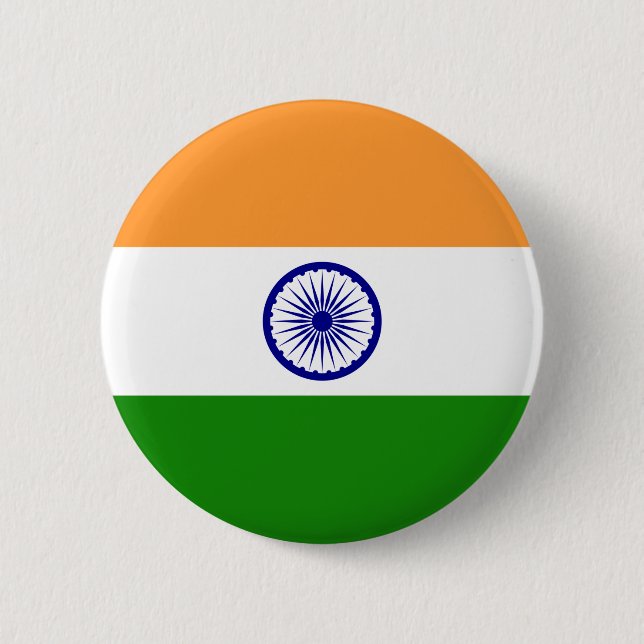 India flag  6 cm round badge (Front)
