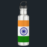 India Flag 710 Ml Water Bottle<br><div class="desc">The Indian flag is a charged horizontal tricolour with in the middle an emblem. The used colours in the flag are blue,  orange,  white,  green. The proportion of the Indian flag is 2:3. The Flag of India was adopted in 1947.</div>