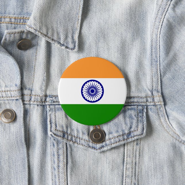 India flag 7.5 cm round badge (In Situ)