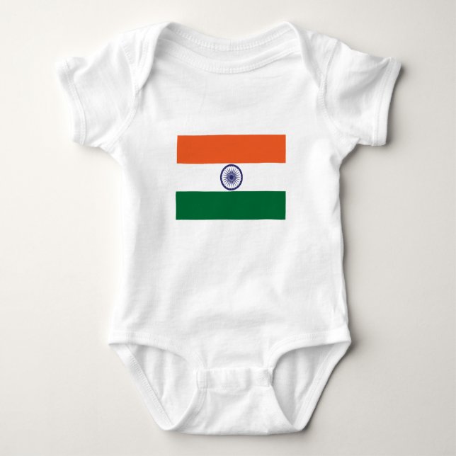 India Flag Baby Bodysuit (Front)