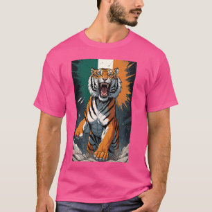 India flag Bengal tiger National animal Indian her T-Shirt