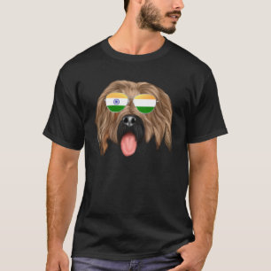 India Flag Briard Dog India Pocket T-Shirt