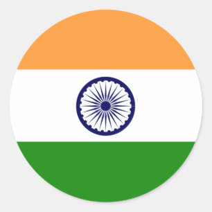 India Flag Classic Round Sticker