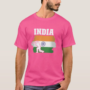 India Flag Cricket Player Indian Cricket Fans Indi T-Shirt