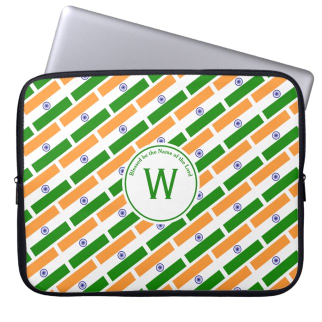 INDIA FLAG Customised Scripture Stylish INDIAN Laptop Sleeve (Front)