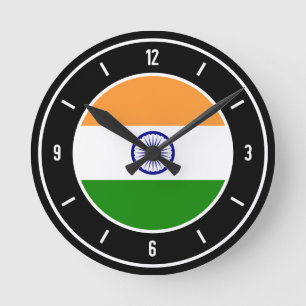 India Flag Elegant Round Clock
