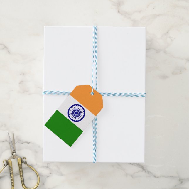 India flag gift tags (With Twine)