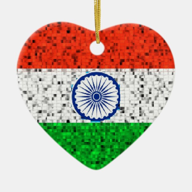 India Flag glitter ornament (Front)
