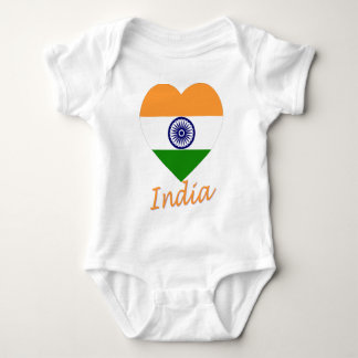 India Flag Heart Baby Bodysuit