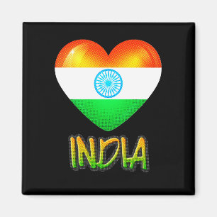 India Flag Heart Cutout Magnet