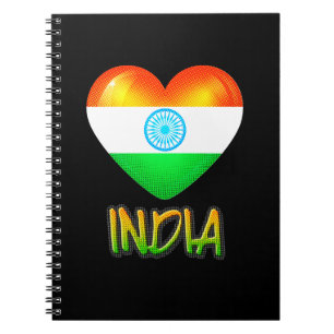 India Flag Heart Cutout Notebook