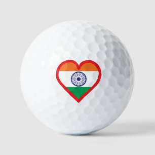 India Flag Heart Design Golf Balls