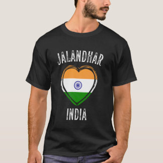 India Flag Heart Jalandhar City T-Shirt