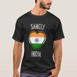 India Flag Heart Sangli City T-Shirt