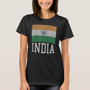 India Flag In Tricolor With Ashoka Chakra Desi Ind T-Shirt