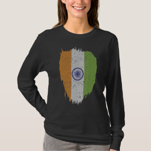 India Flag In Tricolor With Ashoka Chakra Desi Ind T-Shirt