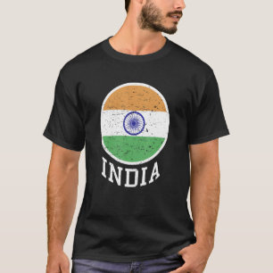 India Flag In Tricolor With Ashoka Chakra Desi Ind T-Shirt