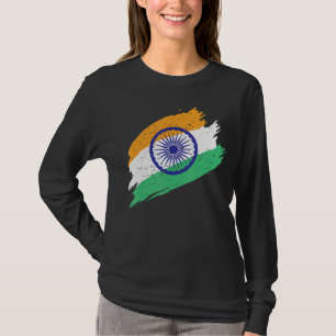 India Flag In Tricolor With Ashoka Chakra Desi Ind T-Shirt
