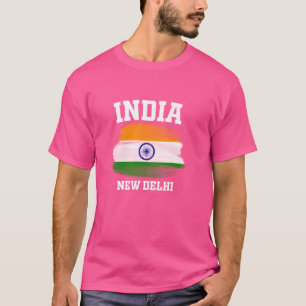 India Flag Indian Souvenirs Vacation Cricket Crick T-Shirt
