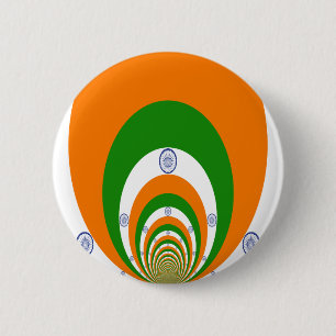 India Flag Kaleidoscope: Endless Unity & Patriotis 6 Cm Round Badge