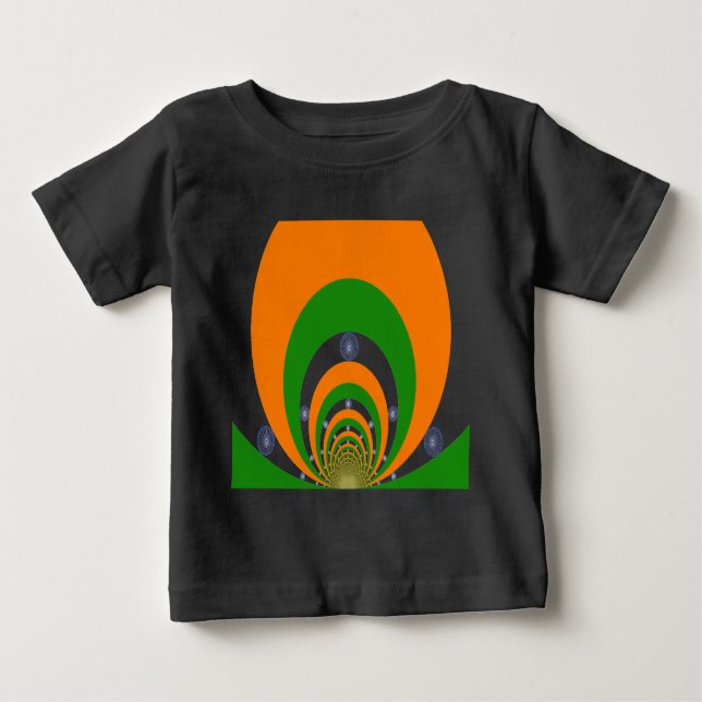 India Flag Kaleidoscope: Endless Unity & Patriotis Baby T-Shirt (Front)