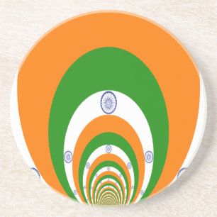 India Flag Kaleidoscope: Endless Unity & Patriotis Coaster