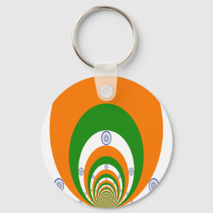 India Flag Kaleidoscope: Endless Unity & Patriotis Key Ring