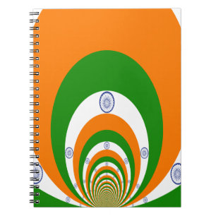 India Flag Kaleidoscope: Endless Unity & Patriotis Spiral Notebook