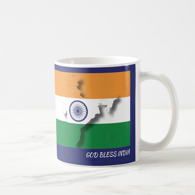 INDIA FLAG MAP Customised Scripture BLUE Coffee Mug (Right)