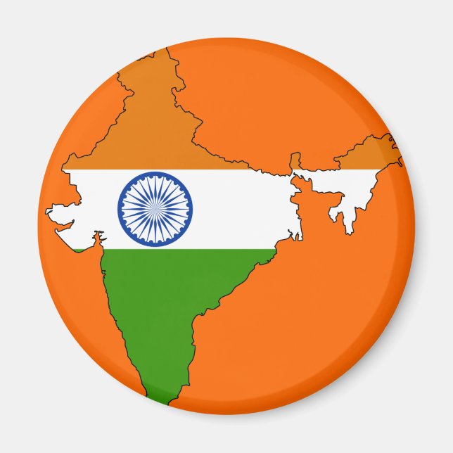 India flag map magnet (Front)