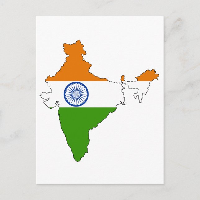 India flag map postcard (Front)