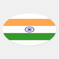 India Flag Oval Sticker