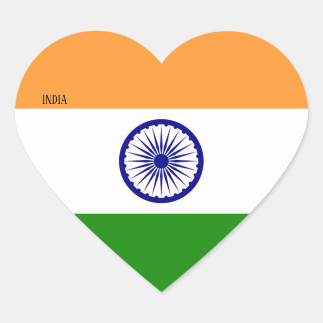 India Flag Patriotic Heart Sticker (Front)