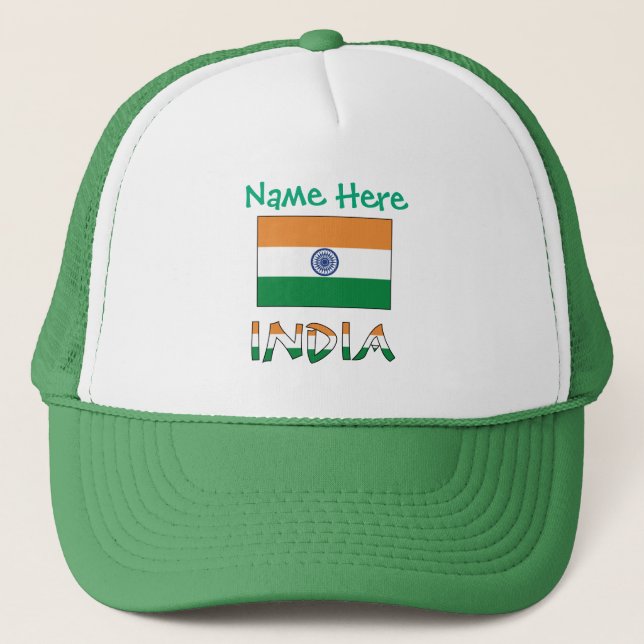 India Flag Personalised Classic Trucker Hat (Front)
