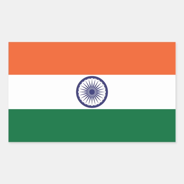 India Flag Rectangular Sticker (Front)