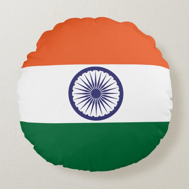 India Flag Round Cushion (Front)