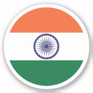 India Flag Round Sticker