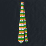 India Flag Tie<br><div class="desc">The Indian flag is a charged horizontal tricolour with in the middle an emblem. The used colours in the flag are blue,  orange,  white,  green. The proportion of the Indian flag is 2:3. The Flag of India was adopted in 1947.</div>