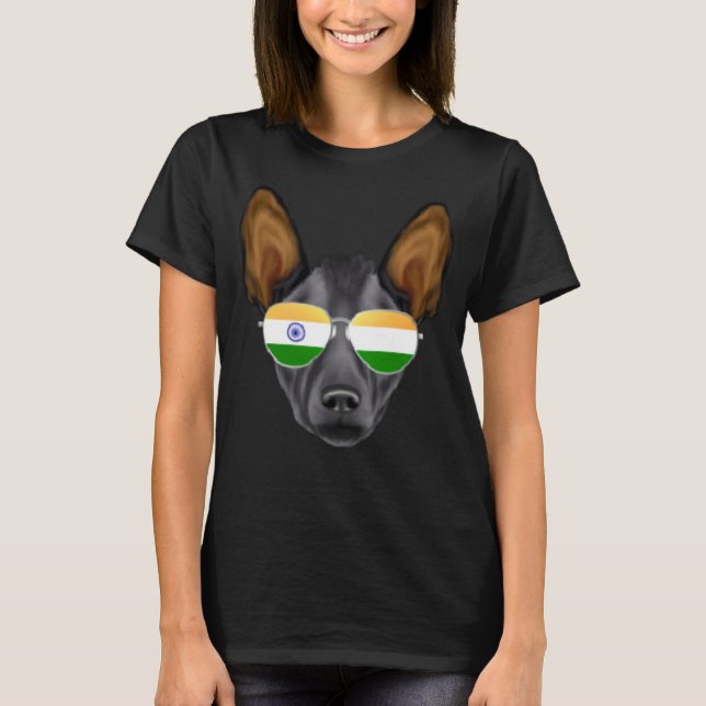 India Flag Xoloitzcuintli Dog India Pocket T-Shirt (Front)