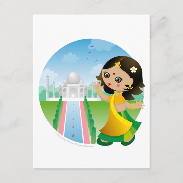 India girl postcard (Front)