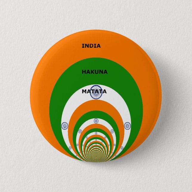India HAKUNA MATATA 6 Cm Round Badge (Front)