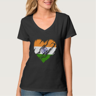 India Heart Indian Flag Indian Pride T-Shirt