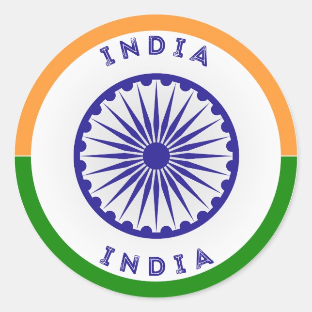 India Heritage Emblem Classic Round Sticker (Front)