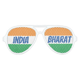 India i.e. Bharat Tiranga Indian Tricolour Flag  Aviator Sunglasses