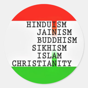 India Identity Religions Classic Round Sticker