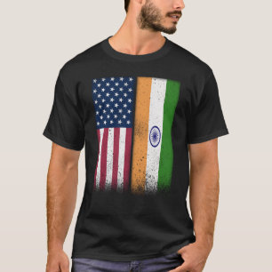 India Indian American Flags Proud USA India T-Shirt