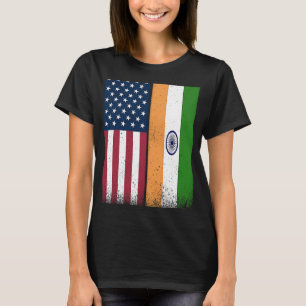 India Indian American Flags Proud USA India T-Shirt