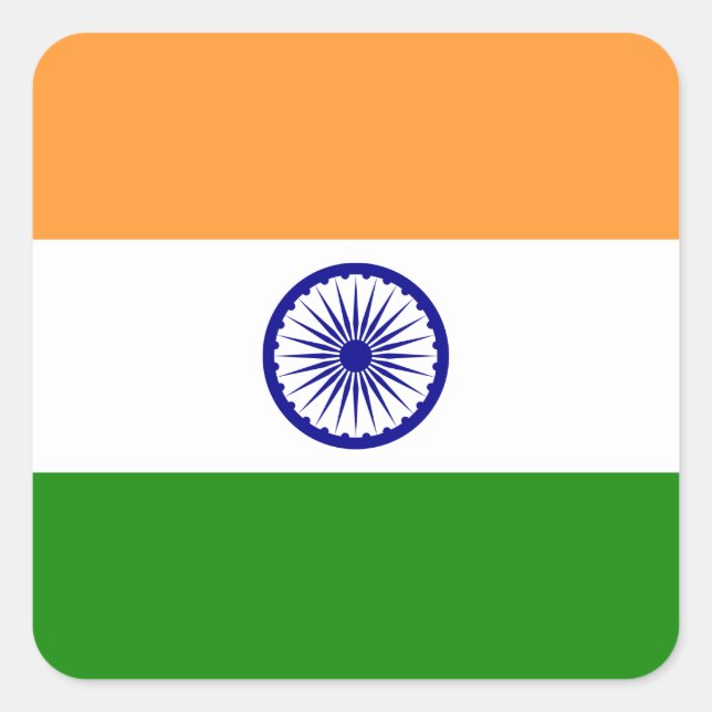India (Indian) Flag Square Sticker (Front)